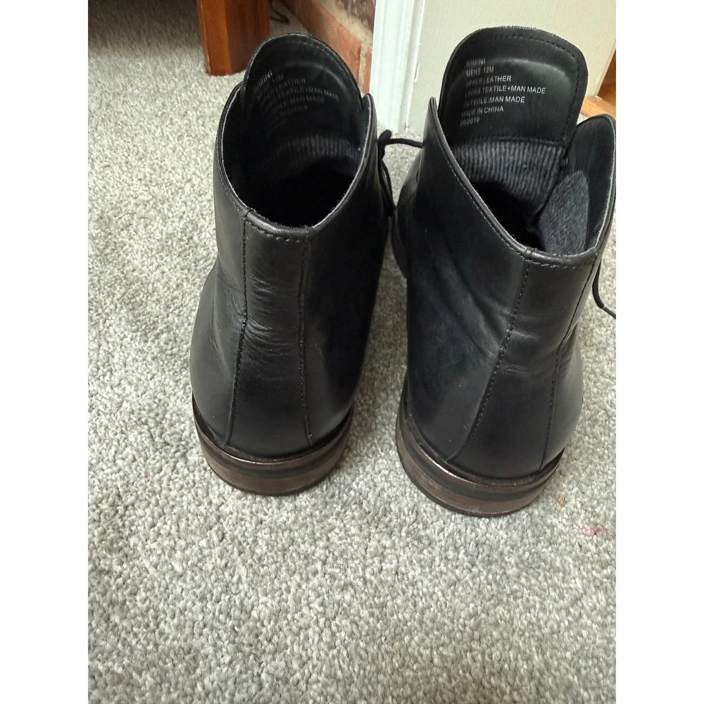 Saks Fifth Avenue Rimini Mens Black Leather Chukka Ankle Boots‎ Size 12M